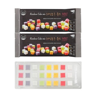 레인보우과일큐브치즈 단품2팩 구성 [블랙2팩] 레인보우큐브MIX! 2pack, 80g, 2개