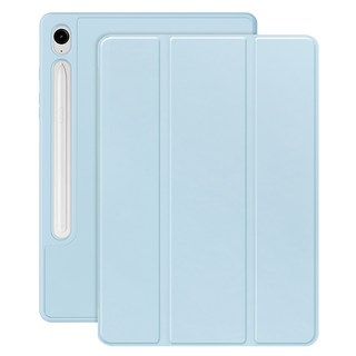 갤럭시탭S10FE 플러스 13.1 호환 S펜수납 스마트 북커버 케이스, S펜수납 케이스-소다, 1개