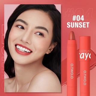 O.TW O.O 여성용 매트 립스틱 립 틴트 피그먼트 풍부한 6 색 방수 오래 지속되는 벨벳 라이너 메이크업, [05] 04 SUNSET, 03 04 SUNSET, 1개