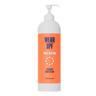 WearSPF 비타민 C 바디 로션 피부 회복 각질 제거 트리트먼트 젖산 및 우레아 함유 피부에 수분을 공급하고 수분을 공급 355ml(12온스), 1