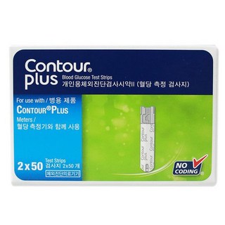바이엘 혈당검사지 100매 컨투어 플러스 혈당시험지, 100매입, 1개