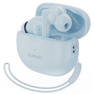 TOOCKI 툭키 무선 TWS 블루투스 5.3 이어폰 J58, 블루