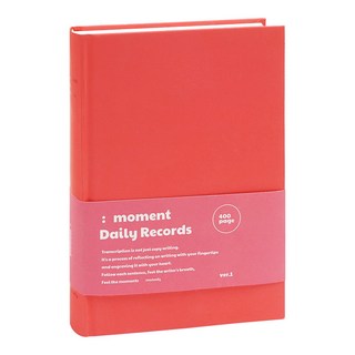 모모디 하드커버 양장 필사 노트 감정일기 독서 대용량 400매, 1권, 레드