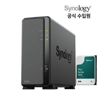 시놀로지 1베이 디스크스테이션 DS124 4TB HDD 포함 HAT3300-4T