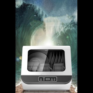 식기세척기 무설치 간편형 가정용 식기 세척기 건조 다기능 Flume 임베디드 데스크탑 기계가있는 새로운 자동, 미국, 2)White
