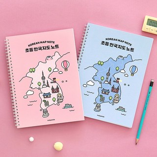 인디고어린이 초등 한국지도 노트 스프링 120g 내지, 블루, 1개
