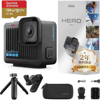 고프로 공식 스토어 독점 HERO 4K 액션 카메라 초경량 3.0온스86g 5미터 방수 하, Clip + Tripod + Storage Bin +