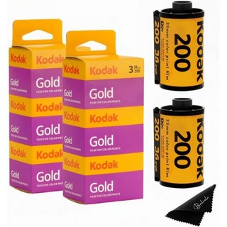 코닥 골드 200 35mm 필름 카메라 번들 롤 6개2x3 팩 노출 각각 36회 카메라에는 발벨리 프리미엄 극세사 천 - 카메라용 롤이 포함됩니다, 6, 1개