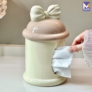 M컴퍼니 휴지 티슈 케이스 인테리어 미니 두루마리 롤휴지 커버 화장실 욕실 화장대 탁상용 원형 뽑아쓰는 화장지 보관함 아이보리+핑크 상품명: TSCVRZET_652489321051, 1개