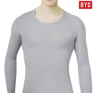 BYC 남성용 내복 상의 순면 60수 고급 보온 내의 소매 시보리