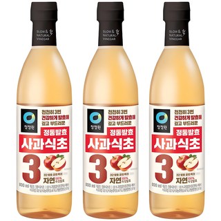 청정원 정통발효 사과 식초, 800ml, 3개