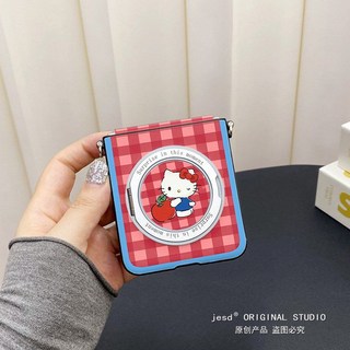 레드체크 고양이 zflip케이스