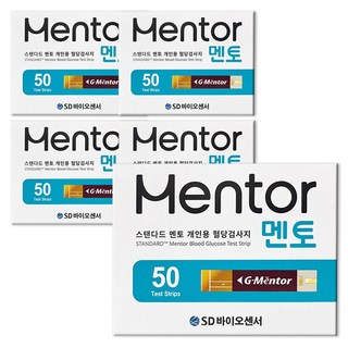 건강두배로 SD 바이오센서 스탠다드 멘토 개인용 혈당검사지, 50매입, 5개