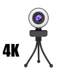 4K 2K 풀 HD 웹 카메라 마이크 내장 LED 필 라이트 USB 캠 회전식 PC 컴퓨터 노트북 스트리밍 라이브, [01] 4K, 01 4K, 01 4K