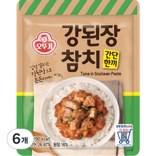 오뚜기 간단 한끼 강된장 참치, 90g, 6개