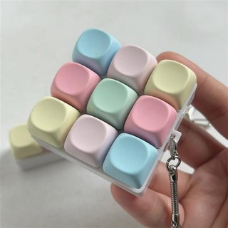 재미있는 귀여운 고양이 캐릭터 파스텔 피젯 키보드 버튼 블럭 톡톡 딸깍이 키캡 토이 키링 스트레스해소 커플 열쇠고리, B9개 sps504, 1개