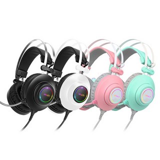 앱코 해커 헤드셋 N550 ENC 게이밍 가상 7.1채널 RGB, 민트