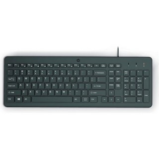 HP 150 유선 키보드 풀 사이즈 숫자 키패드가 있는 사일런트 터치 치클렛 인체공학적이고 편안한 디자인 USB 플러그 앤 플레이 연결 LED 표시기 664R5AA 검정, Keyboard, Keyboard, Keyboard, 1개