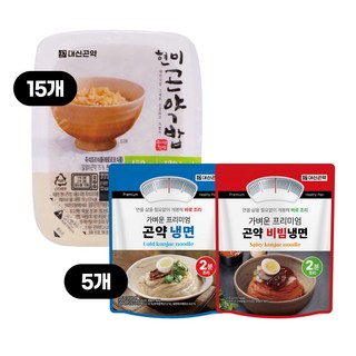 대신 현미 곤약밥 15개입 곤약냉면(물냉 비냉) 5개입 간편식세트, 현미15개+물냉3개+비냉2개, 20개, 150g