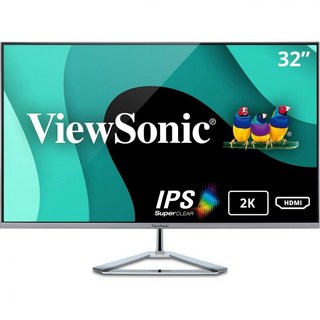 ViewSonic VX3276-2K-MHD 초박형 베젤 HDMI DisplayPort 및 미니 DisplayPort를 갖춘 32인치 와이드스크린 IPS 1440p 모니터 블랙/, 32인치 1440p