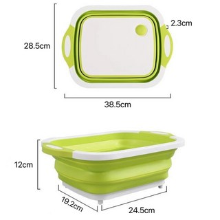 2025년형 다기능 접이식 도마 주방용품 편리하고 간편한 세척 야채통, 01 green