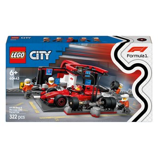 레고 시티 60443 F1 Ferrari 피트 스탑과 크루 세트, 혼합색상, 1세트
