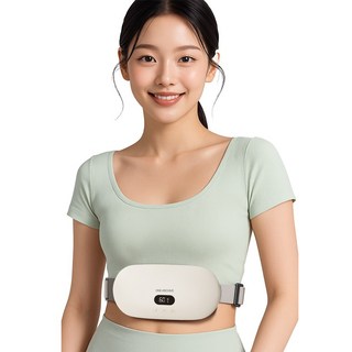원아카이브 복부 온열 찜질기 배 생리통, 배터리 4,000mAh / 화이트베이지