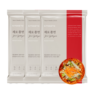 [키토케토] 제로쫄면 호라산밀 곤약 무설탕 저탄고지 다이어트쫄면 2인분, 406g, 3개