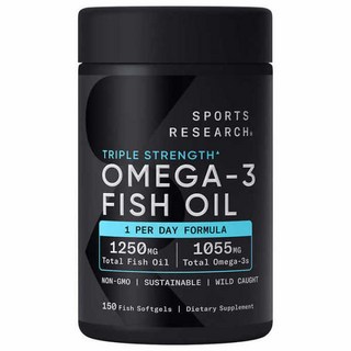 [사은품증정] 스포츠리서치 트리플 스트렝스 오메가3 피쉬오일 1250mg 150정 Triple Strength Omega3 Fish Oil 1250, 1개