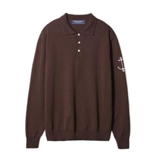 Guernsey Woollens 건지울른스 니트 코튼 긴팔 카라 니트 - 브라운 338342
