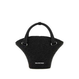 발렌시아가(Balenciaga) 미니 브레이디드 라피아 토트 백