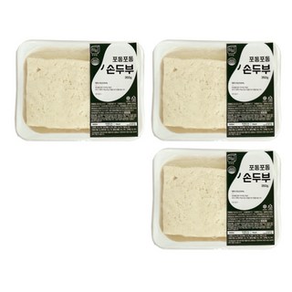 [정담두부집] HACCP 100%국산콩 수제두부 두부 순두부, 350g, 3개입, 두부350g 3모