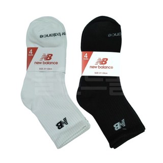 뉴발란스 주니어 앞로고 중목 양말 4족