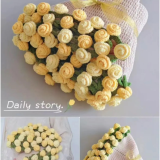 꽃다발이되는담요 꽃다발 담요 DIY 만들기 키트, 노란장미 70cm, 1개