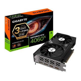 [GIGABYTE] 지포스 RTX 4060 Ti WINDFORCE OC D6 8GB 제이씨현, 선택없음