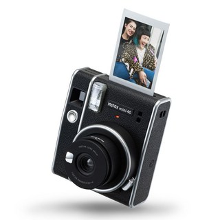 후지 필름 인스턴트 필름 카메라 Instax Mini 40 블랙 컴팩트, 1개