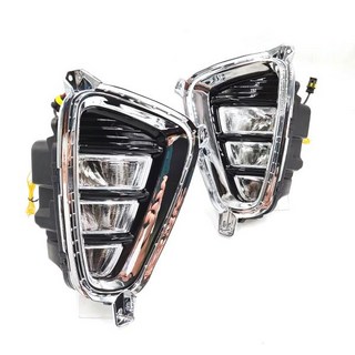 엠비언트 2PCS 자동차 LED DRL 주간 러닝 라이트 안개 램프 Kia K5 Optima 2016 노란색 방향 지시등 조명, 01 White and Yellow, 01 CHINA