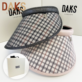 닥스 썬캡 빅챙 여성 체크 햇빛가리개