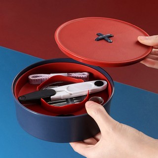 라라홈 레트로 반짇고리함 바느질세트 선물 웨딩 결혼선물 가정필수품 돌잔치 실용적인 답례품, 색상 랜덤발송(크라프트 핸들박스), 1개