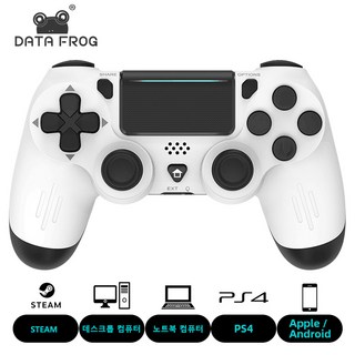 DATA FROG PS4/Slim/Pro용 블루투스 무선 컨트롤러, 1개, 하얀색, P02