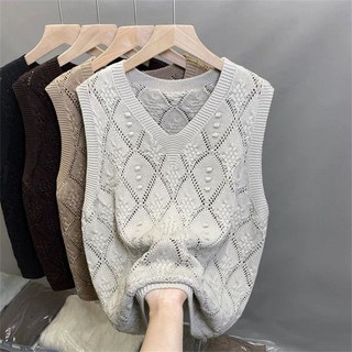 JIEVE 투조니트 조끼 민소매 여성용 스웨터 조끼 바람막이 나시 WL022729