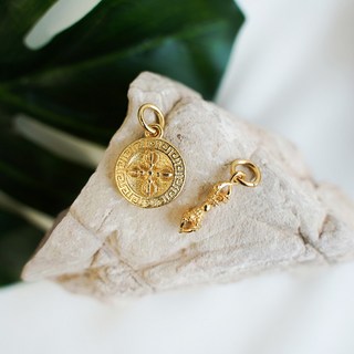 금강저 금강령 귀신퇴치 미니 금 팬던트