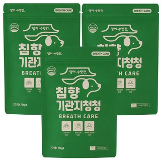 댕이수랏간 강아지 기관지영양제 침향 기관지청청, 70정, 호흡기/기관지, 3개