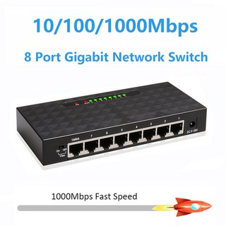 포트 RJ45 기가비트 허브 스위처 WIFI 스위치 라우터 인터넷 스마트 고성능 1000MBPS 네트워크 이더넷 분배기, EU 8 Port 1000Mbps, 1개