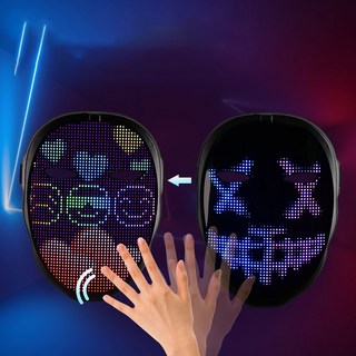 LED 마스크 디스플레이 APP 제어 파티소품 안면 마스크, 배터리 모델, 단일사이즈