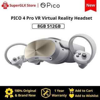 VR게임장 PICO SteamVR용 4 Pro VR 헤드셋 시선 추적 얼굴 표정 캡처, Pico4 Pro 8GB 512GB, 1개