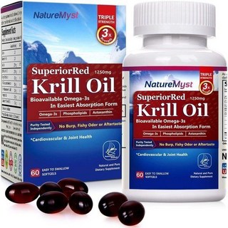 NatureMyst 크릴오일 Krill Oil 1250mg 60정 해외현지 코스트코 아이허브 미국 직구, 1개