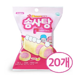 롤케이크모양솜사탕, 20개, 25g