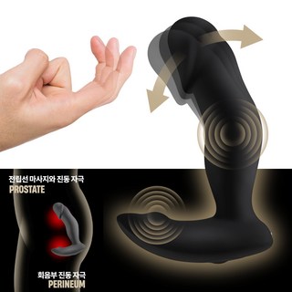 NABI 신선한 쾌감! 남여공용 회음부와 전립선을 동시자극! (9단 앞뒤로 움직이는 무빙+강력한 더블 진동) 가슴 유두 클리 지스팟 성기 전립선 회음부 다양한 성감대자극 성인용품, 1개, 블랙 대표 이미지 - 자동 딜도 추천