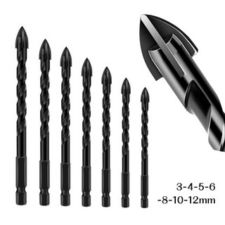 tinduo 3mm~12mm 7P세트 4날 만능 드릴비트 멀티 드릴 비트 콘크리트 타일 유리 철 대리석 석재 전동드릴 기리, 1세트